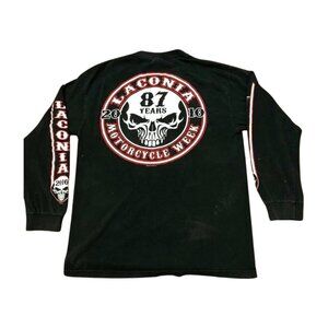 Laconia Bike Week 2010 Men's T-Shirt Black Spell Out Long Sleeve